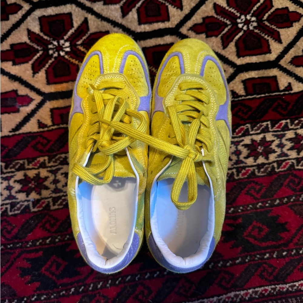 Adidas Yellow and Lavender Sneakers - Picture 3 of 8